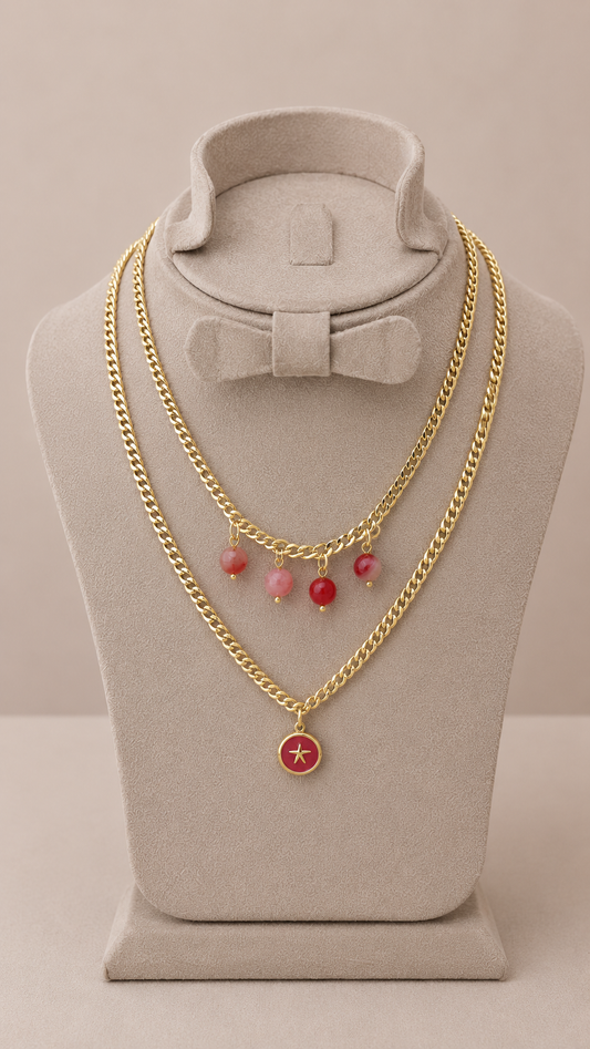 pink necklace